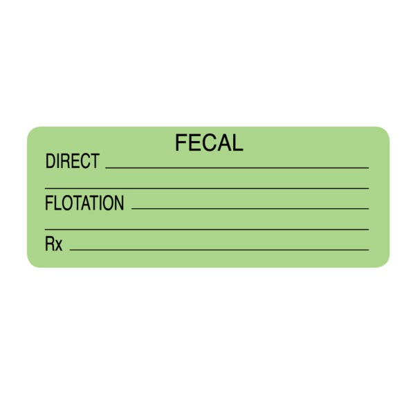 Nevs Label, Fecal 2-1/4" x 7/8" Flr Green w/Black VW-0094 - main